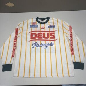 Deus Ex Machina Motorcycle Riding Jersey 00 White Men's Medium Moto Cycle Mesh